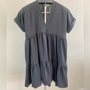 She + Sky Black Short Sleeved Babydoll Dress